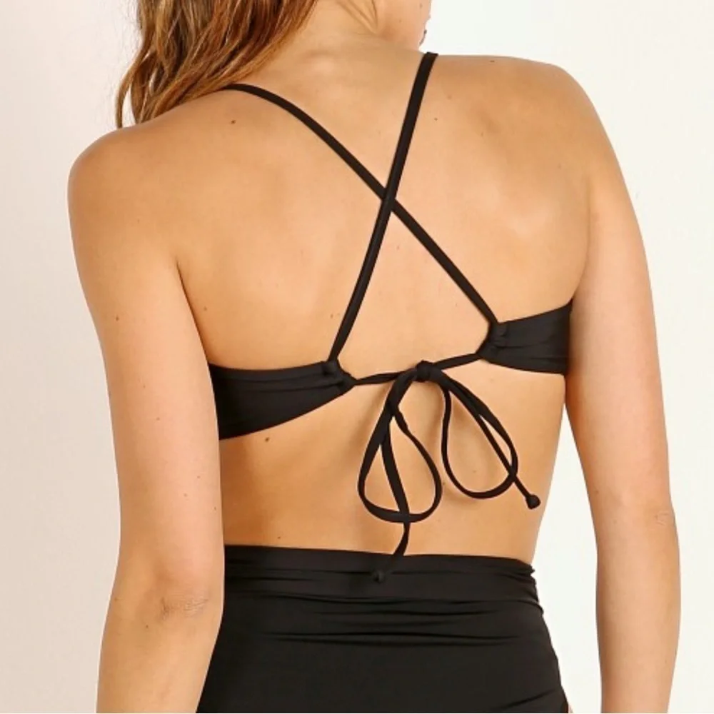 Mara Hoffman 2 Piece Set Bikini Black Medium Top/Large Bottoms NWT
